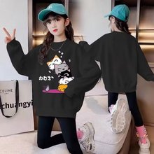 批发春新款女童时尚圆领卫衣小女孩新年上衣大立体猫咪可爱洋气