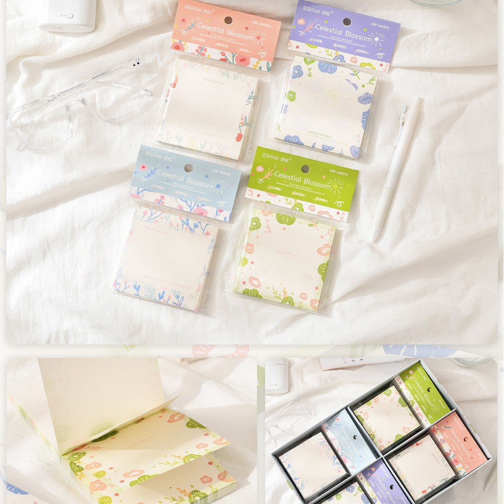 Inswind dibujos animados papel de notas no adhesivo cuaderno de notas de página de color para estudiantes de papel de notas de alto valor facial