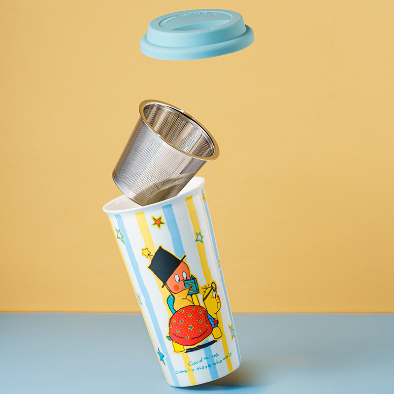 SOCCA星人二重保温カップ陶磁器コップ大容量カップ蓋付きカップル誕生日プレゼント|undefined
