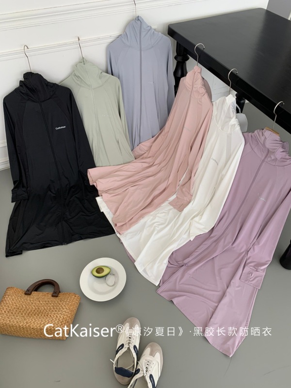 女性用ビニールロング日焼け止め服 2025 夏クール抗 UV upf50+ 屋外サイクリング日焼け止め服速乾性|undefined