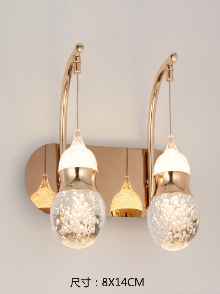 lámpara de cabecera lámpara de pared diseñador de cristal pasillo decoración lámpara de pared dormitorio diseño simple lámpara de cabecera lámpara de pared
