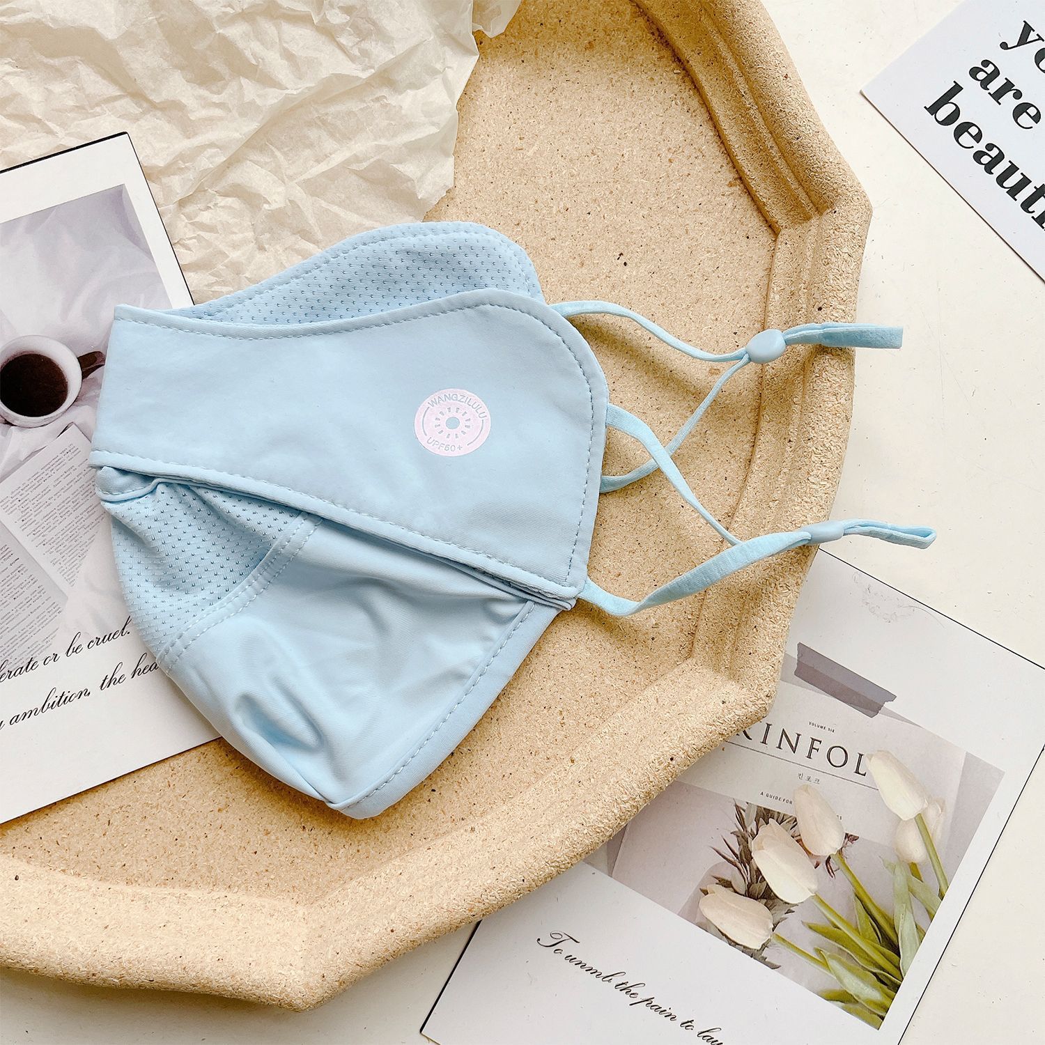 Estilo coreano máscara de cara completa de las mujeres 3D protección solar máscara de la esquina de los ojos velo de verano protección UV transpirable