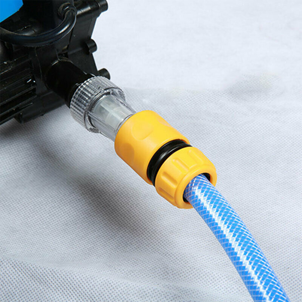 Máquina de limpieza, junta de chupete, lavadora de automóviles, filtro de entrada de agua, junta de entrada de agua de plástico transparente, junta de tornillo rápido con