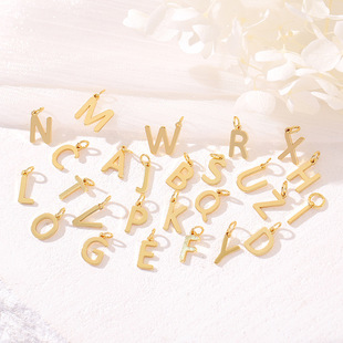 Amazon Explosions 14K Letter Pendant Personality Couple Bracelet Necklace English Gone Pendant DIY Jewelry Accessories