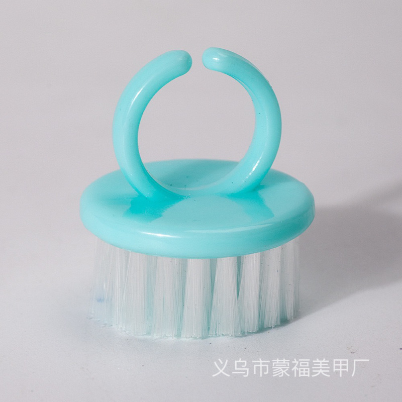 新款美甲指环刷软毛戒指刷短柄柔软扫灰尘清洁打磨指甲粉尘刷工具|undefined