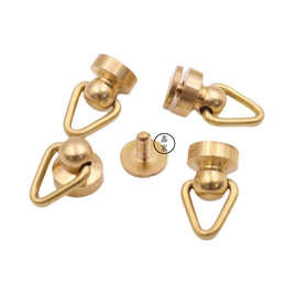纯铜三角吊钟带环和尚头黄铜三角环奶嘴钉diy箱包皮具五金配件