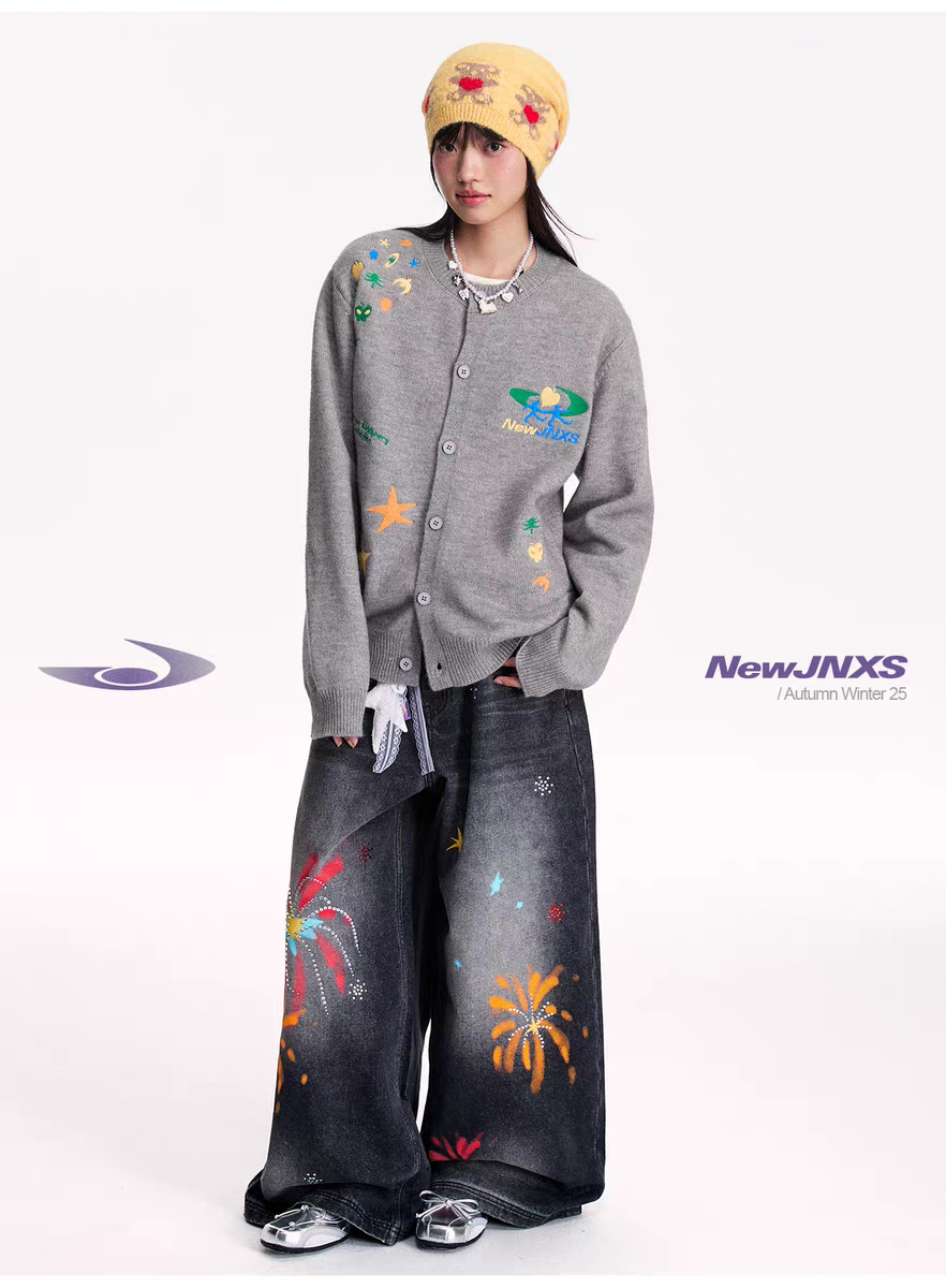 Men's Stylish Simple Harajuku Style Trendy Fashionable Versatile Jeans Denim Clothing_viptrois.com