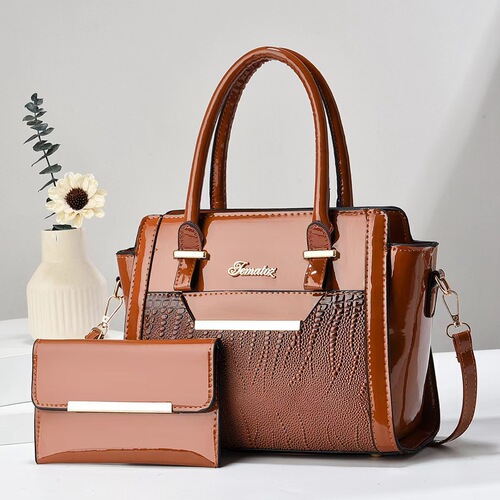 Cross-border Women's Handbag, Casual Single-shoulder Women's Handbag, 2025 New Model Large Capacity Mother and Daughter Handbag, Shiny Leather Fashion Tote Bag
