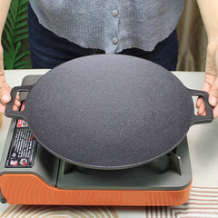 2F無塗層鑄鐵韓式烤肉盤戶外露營專用煎盤家用卡式爐烤肉野炊燒烤