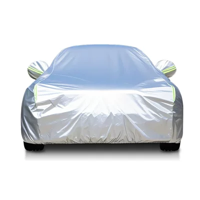 Full car cover, thickened, waterproof, Car clothing - leave-a-message-with-the-car-model-when-placing-an-order-aluminum-foil-silver