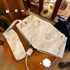 森系かわいい折り畳み傘日焼け止め紫外線防止強化自動傘晴雨両用女性日傘携帯傘