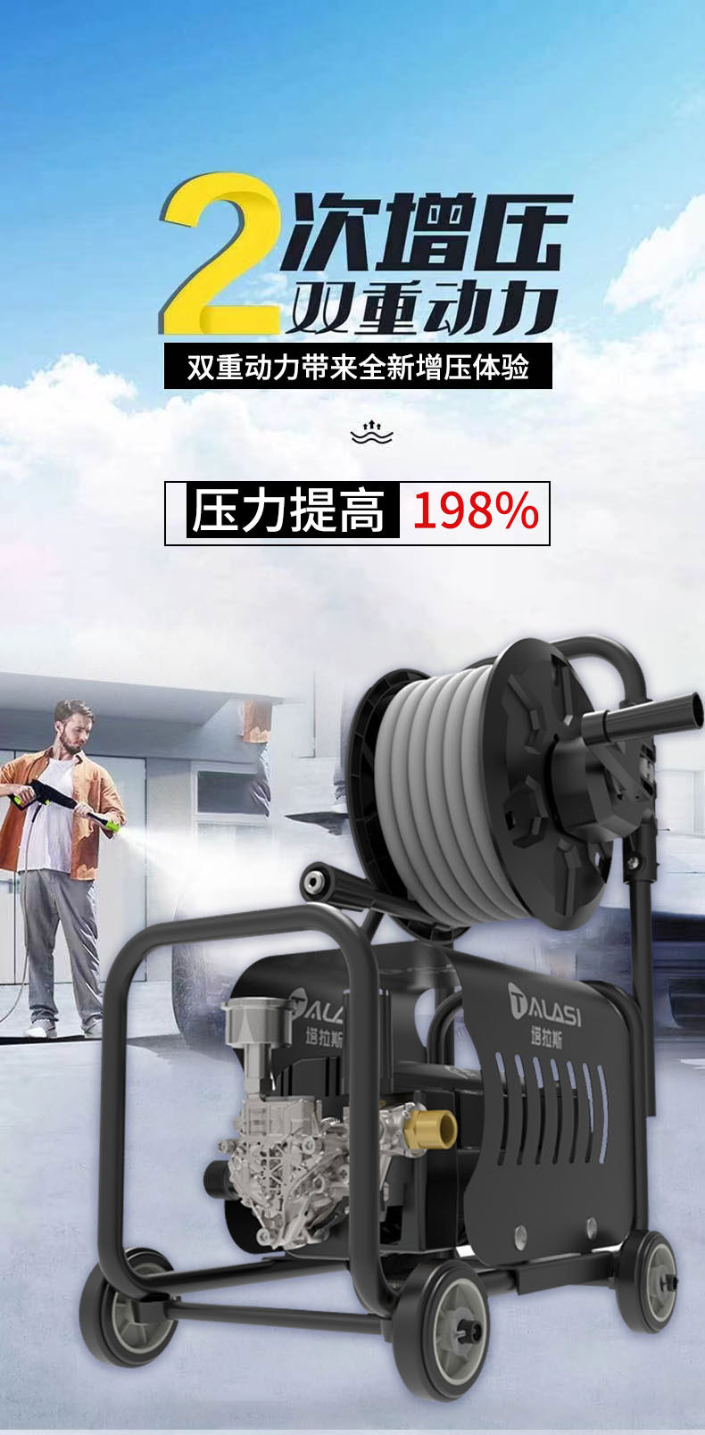 220V High-Pressure Car Washing Machine Household Cleaning Machine Commercial Car Washing Water Gun High-Power Automatic Car Washing Artifact Water Pump Gun