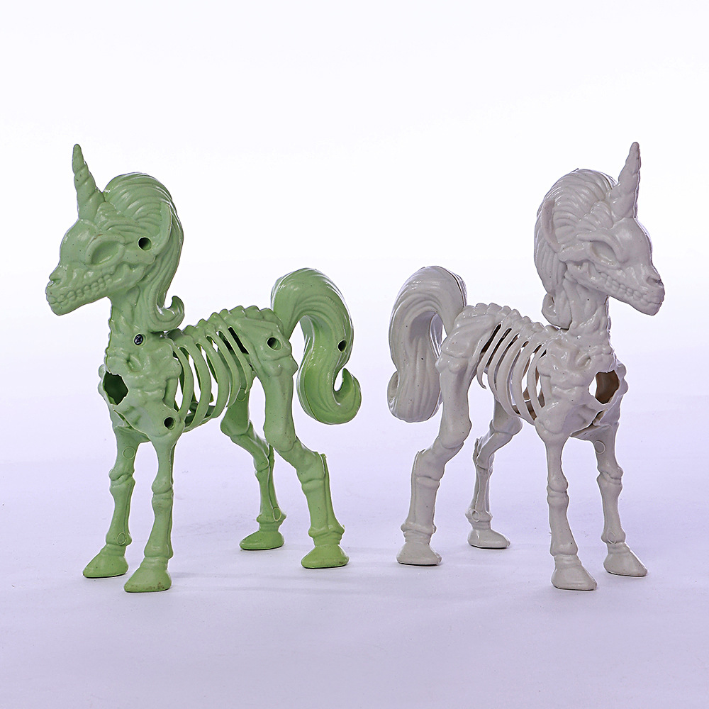 Transfronterizos Halloween esqueleto unicornio decoración decoración fiesta fantasma casa embrujada decoración de mesa modelo