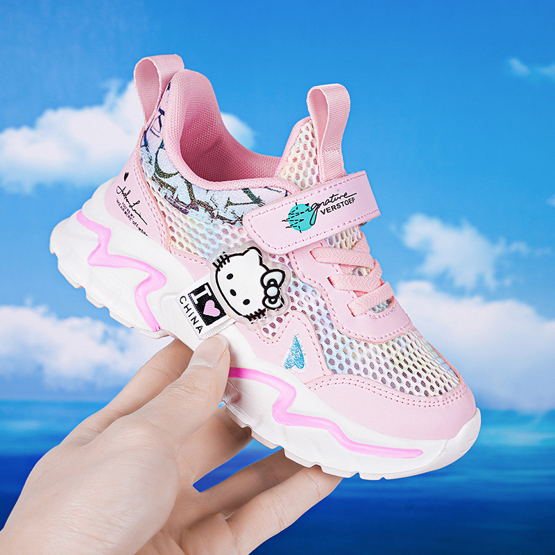 Zapatos para niños y niñas 25 verano nuevo estilo cuero transpirable zapatos resistentes a la suciedad de suela blanda para niños grandes zapatos para correr antideslizantes para niñas