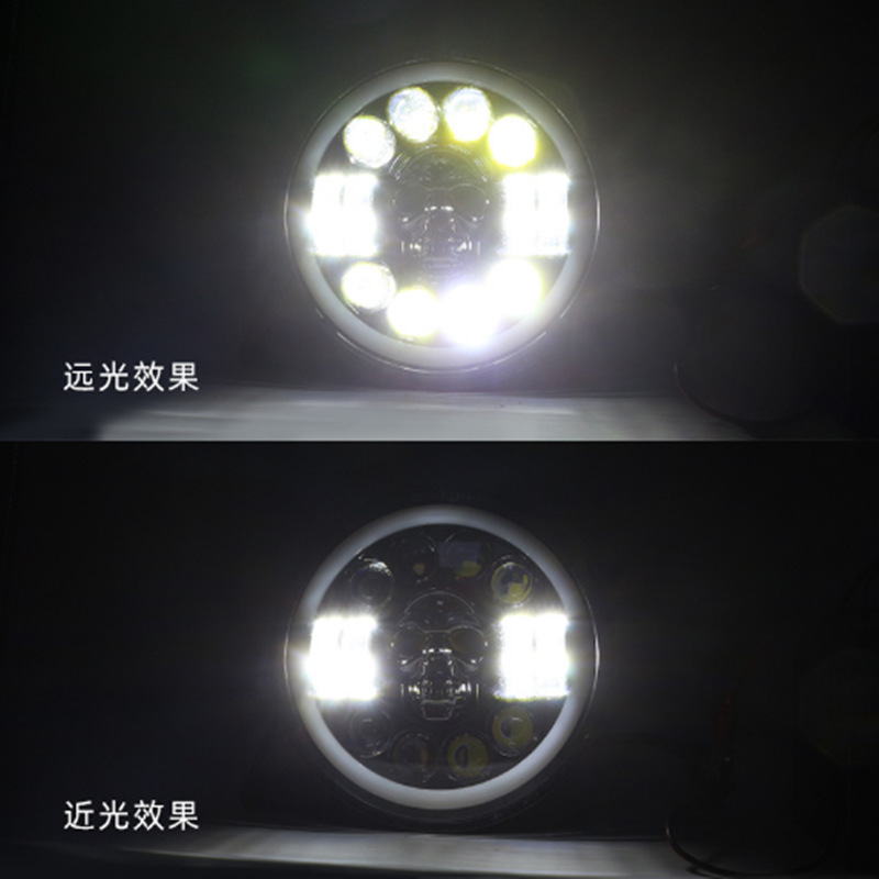 Faros LED para automóviles, accesorios modificados de 7 pulgadas, vehículos todoterreno, nuevas luces de calavera, faros Harley