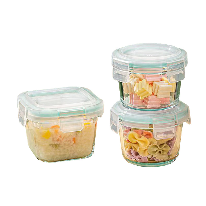 High Borosilicate Baby Food Supplement Box, Steaming, Microwave Heating Bowl, Glass Crisper, Food Sample Box, Mini Lunch Box