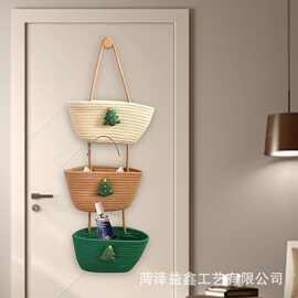 跨境装饰收纳篮壁挂多层门口钥匙杂物储物筐墙壁装饰收纳篮杂物筐