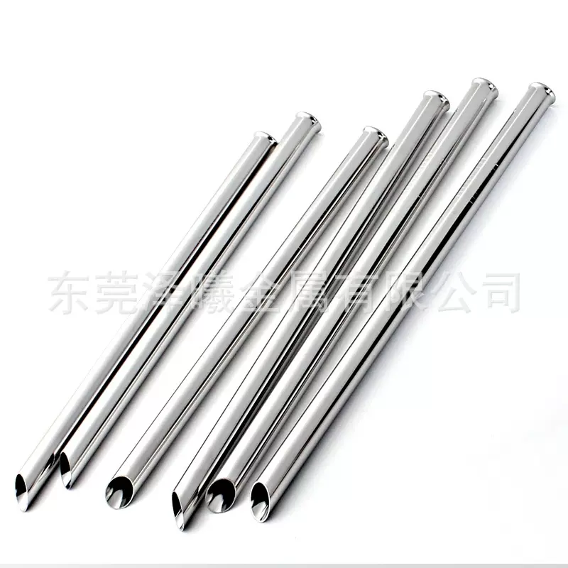 不锈钢吸管 不锈钢管切割斜口 304不锈钢管缩口折弯 金属奶茶吸管