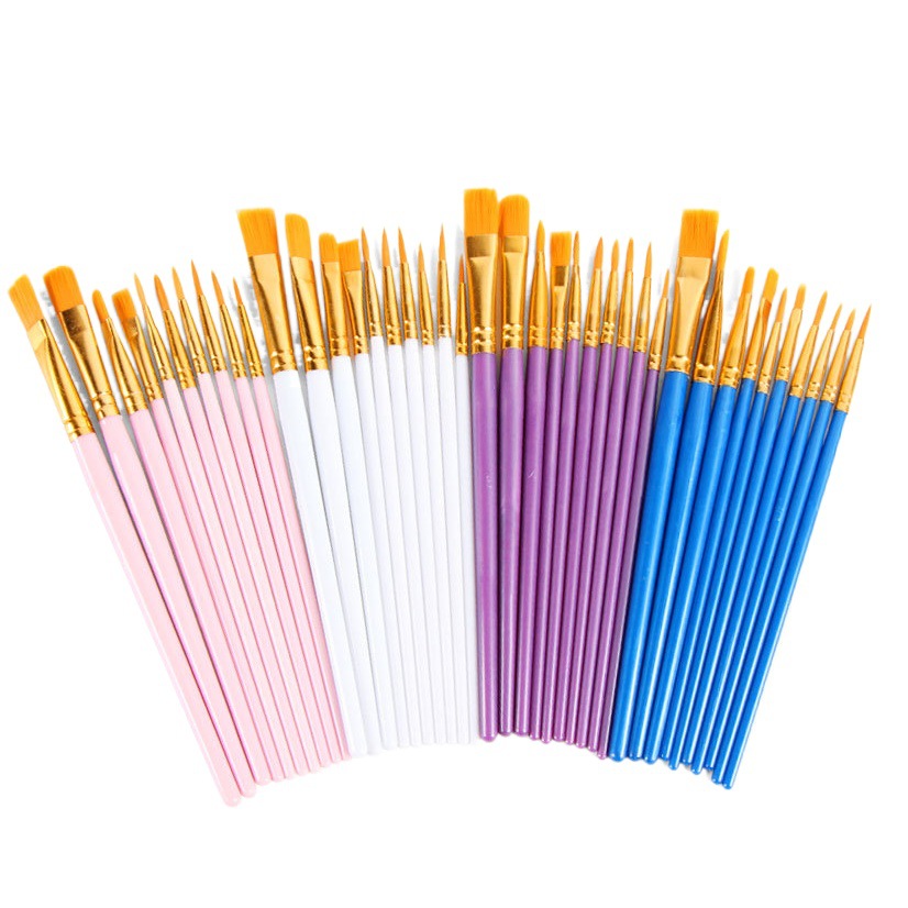 Nueva varilla de plástico 10 traje de cepillo de aceite azul pintura acuarela pintado a mano arte cepillo traje de cepillo de aceite