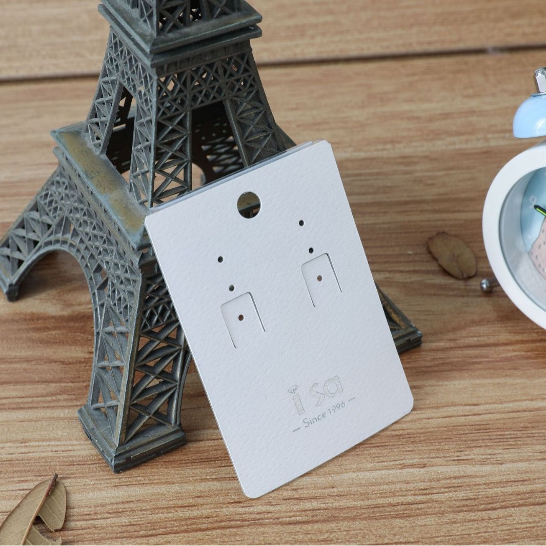 pvc塑料耳环卡纸定带挂钩卡片做耳钉定项链耳环卡制包装卡纸制作