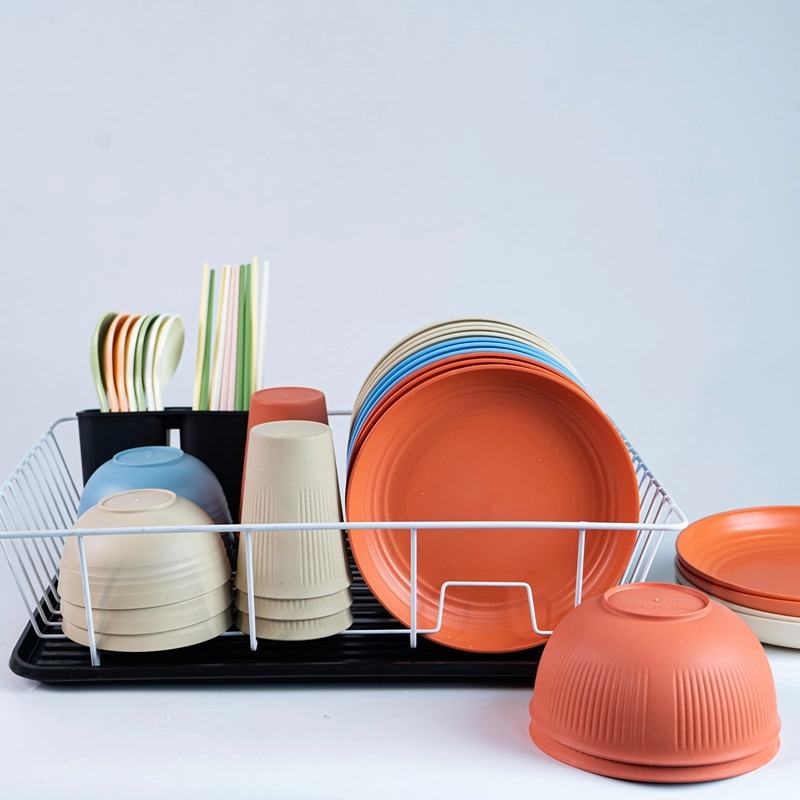 Transfronterizos para cocina drenaje rack tablero de cubierta de palillos caja de almacenamiento de platos rack de platos de una sola capa rack de platos rack