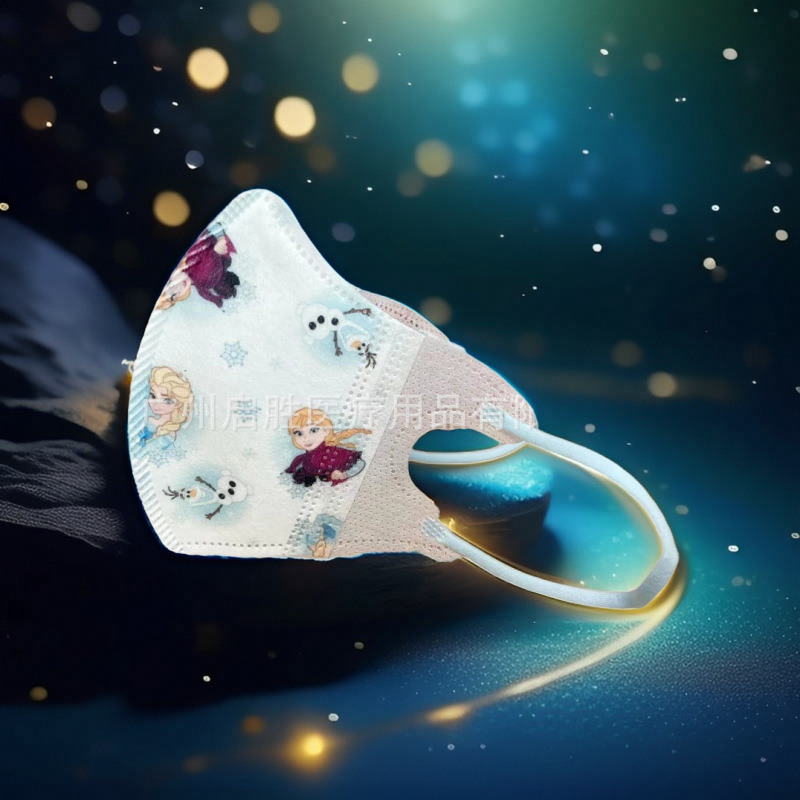 优宝熊儿童口罩防尘透气99+熔喷卡通印花中大童3DKidsMask防护