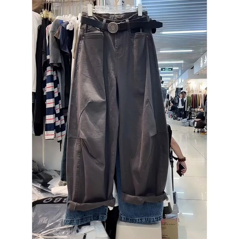 2026 Spring/Summer New High-Waisted Retro Fashion Loose Scissor-Cut Jeans for Women, Slimming Versatile Wide-Leg Long Pants 2026 Spring/Summer New High-Waisted Retro Fashion Loose Scissor-Cut Jeans for Women, Slimming Versatile Wide-Leg Long Pants