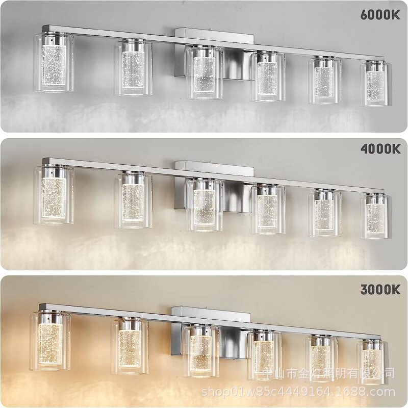 Amazon Cross Border Modern Wall Lamp Mirror Front Light Crystal Bubble Column LED Modern Light Luxury Bathroom Light Hot Sale Mirror Front