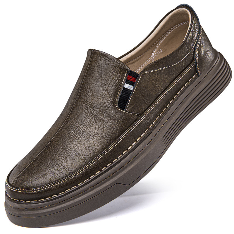 Men's Extra Large Size Slip-On Leather Shoes Men's 46 Cowhide Casual Shoes Small Size Slip-On Hand-Sewn Men's Loafers Men's Extra Large Size Slip-On Leather Shoes Men's 46 Cowhide Casual Shoes Small Size Slip-On Hand-Sewn Men's Loafers