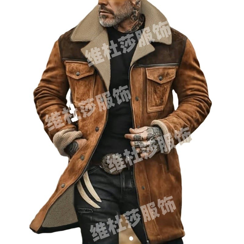 2024 otoño y invierno chaqueta de hombre gruesa larga chaqueta de seda europea y americana Amazon chaqueta de cremallera de color