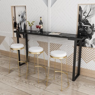 Nordic Marble Bar Table Home Italian Rock Bar Wall Long High Table Milk Tea Shop Table and Chair