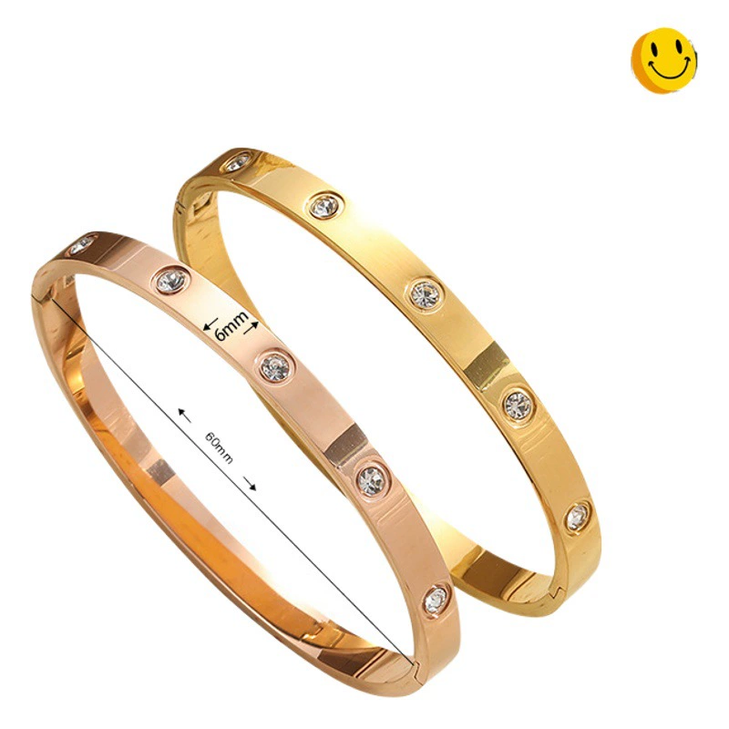 Kajia Браслет из титановой стали с десятью бриллиантами Tanabata Good Things из розового золота 18 карат Женская Европейская и американская мода Гипсофила Бриллиантовая пара