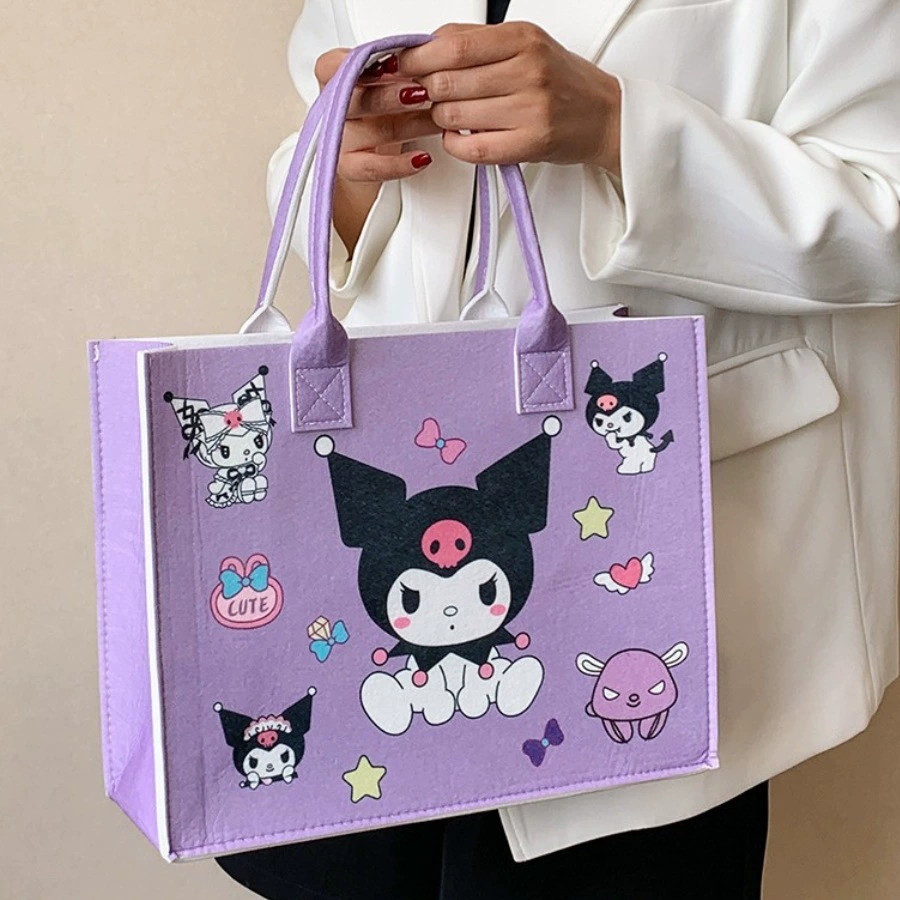 Новая фетровая сумка Sanlou Kuromi для поднятия настроения с мультяшным изображением твердосплавных тел в руках, сумка для благословения
