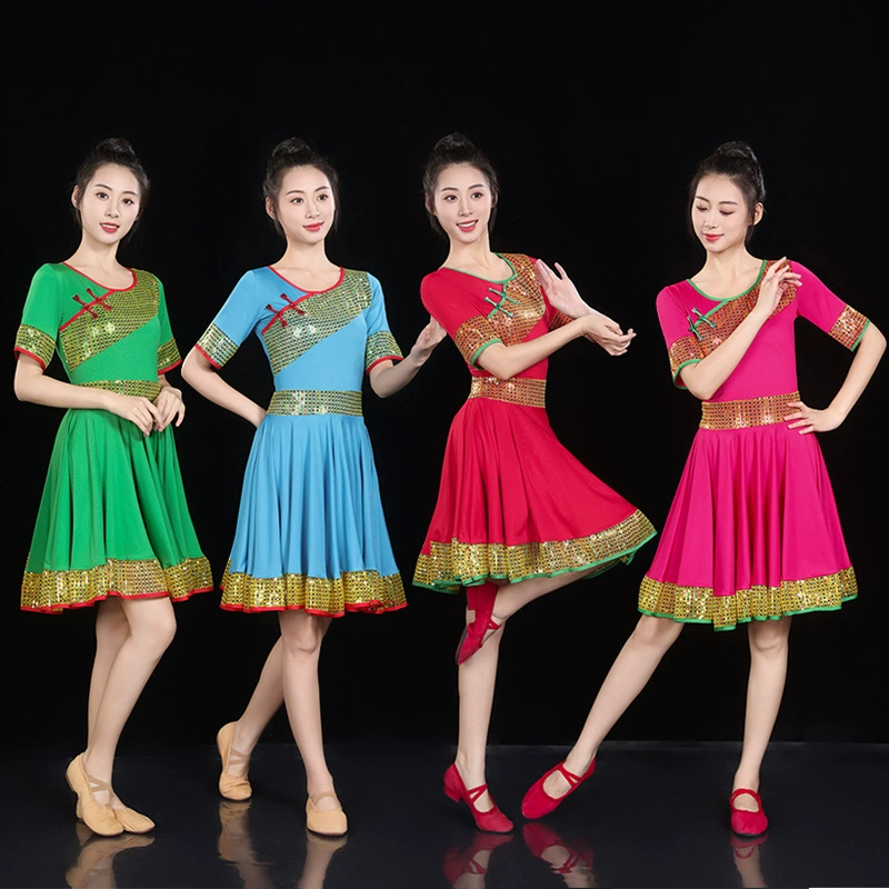 Оптовая продажа: Новое платье для квадратного танца Aiwei 202402, сценический костюм для выступлений, доступен в различных цветах, для художественных и развлекательных мероприятий, танцевальная одежда