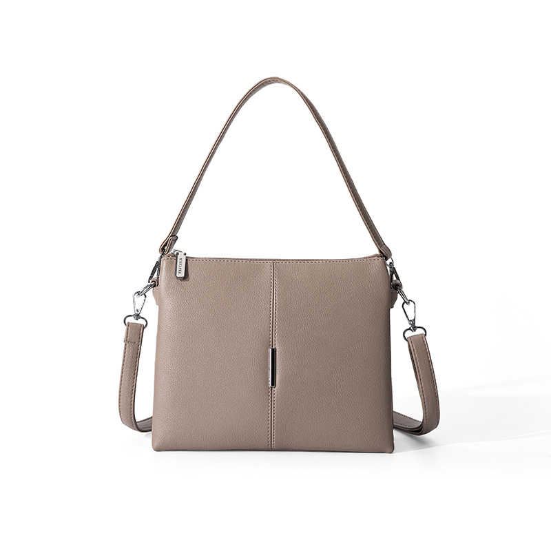 Bolso transfronterizo de gran capacidad, bolso de hombro de mujer, bolso de mano, bolso de brazo con cremallera cuadrada de tres capas de cuero PU image 15