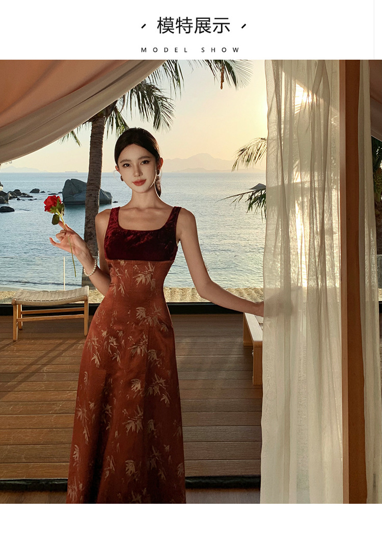 F6673 640K ÁO HAI DÂY NỮ SHETDT PHỤC CỔ CỔ ĐIỂN HỌA TIẾT HOA HAI DÂY HỞ VAI THỜI TRANG NỮ G02 SẢN PHẨM MỚI