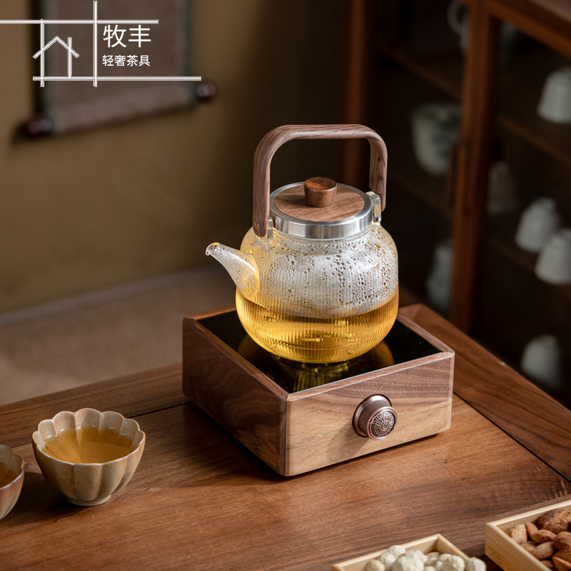 电陶炉煮茶器泡茶玻璃煮茶壶烧水壶茶具白茶家用全自动蒸汽煮茶炉
