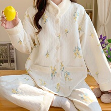 月子服春秋空气棉加厚产后哺乳套装冬季孕妇睡衣保暖喂奶产妇外穿