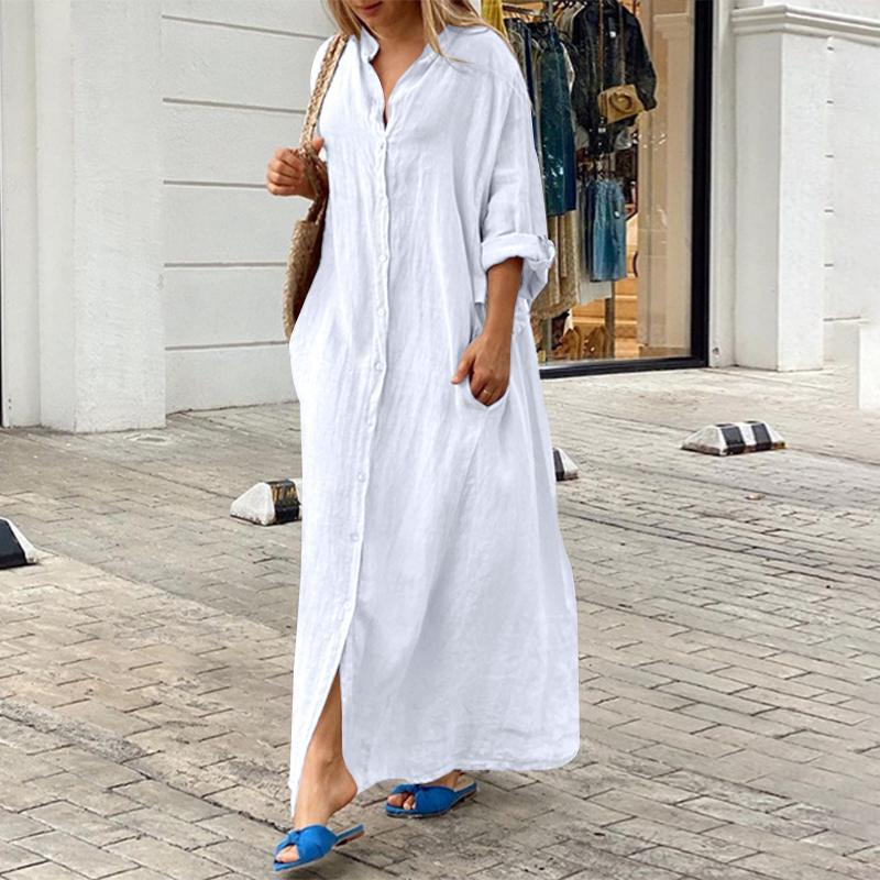 Women's Regular Dress Simple Style Standing Collar Long Sleeve Solid Color Maxi Long Dress Holiday Daily display picture 8