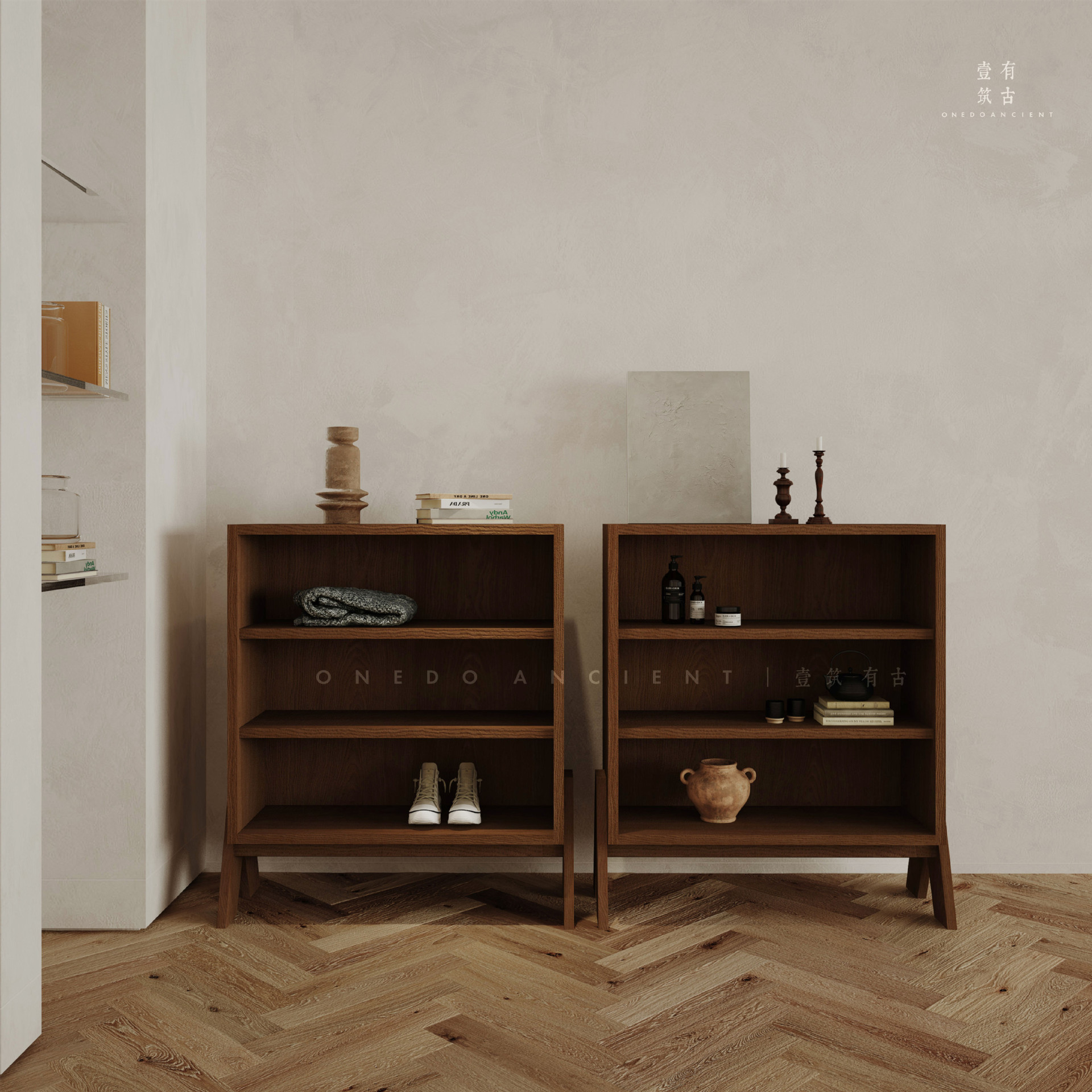 时尚复古矮层柜多层饰品服装店饰品网红拍照展示架鞋子包包置物架