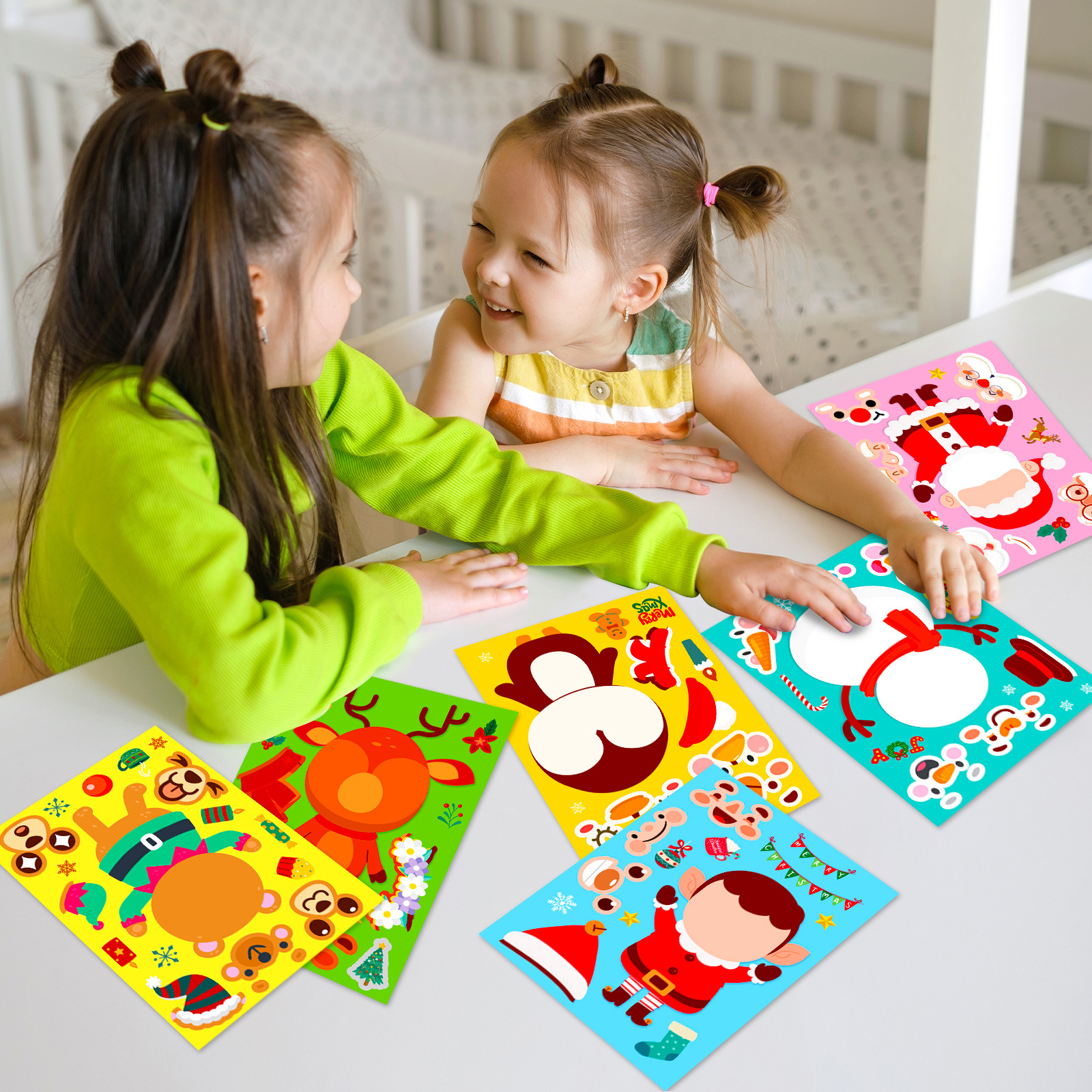 Santa Claus Pattern Cute Style 6 Pieces Santa Claus Learning School Christmas PVC Cute Stickers