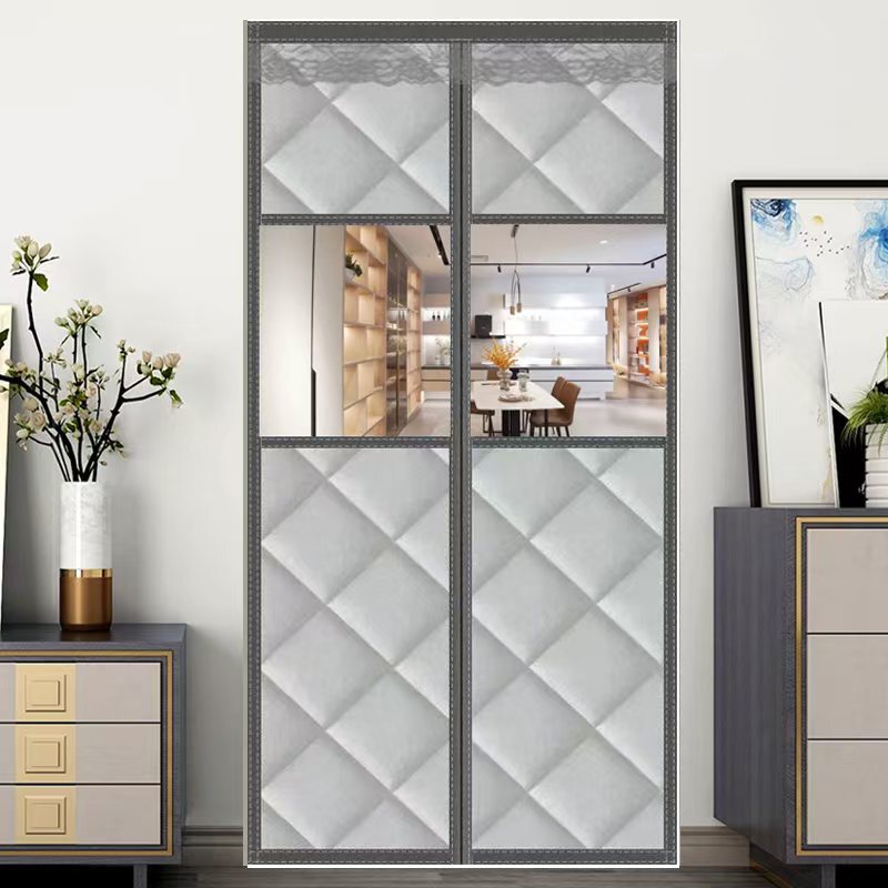 Cotton Door Curtain for Winter Home Use, Windproof, Thickened, Cold-Proof, Warm, Wind-Blocking, Air-Conditioning, Magnetic Self-Absorbing Partition, Thermal Insulation, and Sealing Curtain