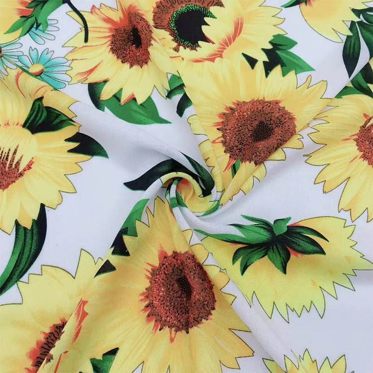 100% Rayon 30 años de prendas de vestir Sunflower Flacon Impresión Rayon tela en Tailandia