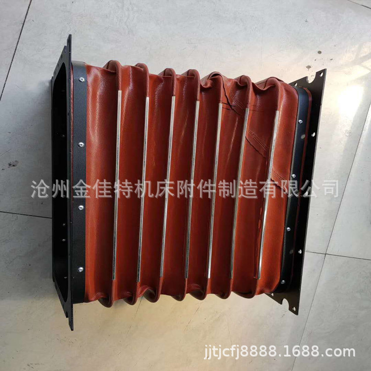 风机管道帆布软连接 伸缩通风管防火耐温硅胶排烟风管下料口布袋