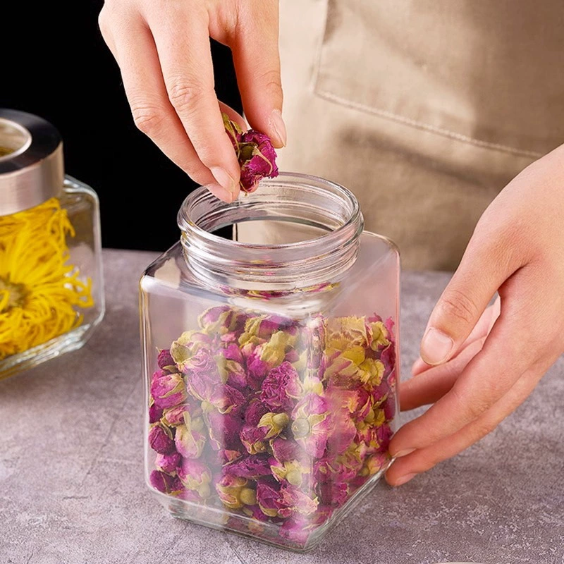 Стеклянная банка для пищевых продуктов, бутылка для хранения, пенопластовая подставка, пустая банка для чая и мёда, для ченпи и зерновых
