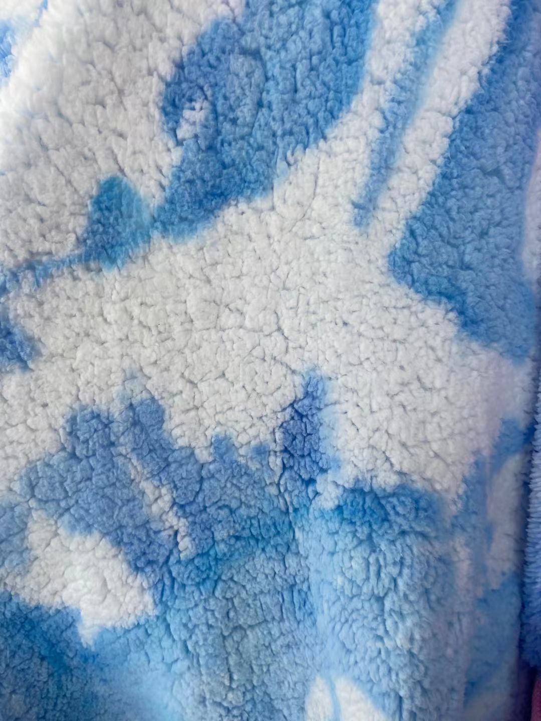 Terciopelo ártico de terciopelo de algodón de tela teñida gradiente de felpa pijamas zapatos y sombreros a prueba de viento edredón textil hogar manta de tela