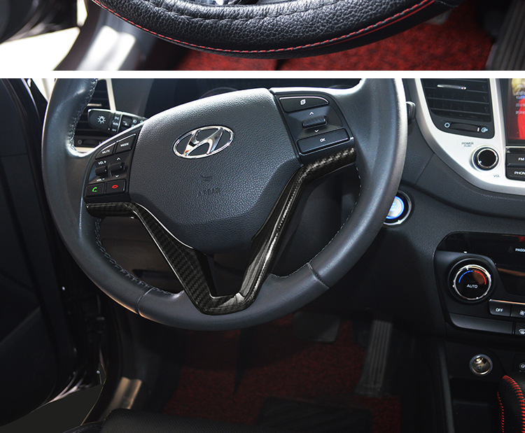 Cross-Border Hot-Selling Carbon Fiber Pattern Sticker for Hyundai Tucson Steering Wheel, Water Transfer Decoration Sticker for Interior Center Console Modification