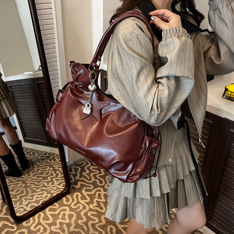 Large Capacity Retro Women's Bag 2025 Winter New Casual Crossbody Bag Textured Shoulder Commuter Tote Bag Export Quality - Thumbnail 6