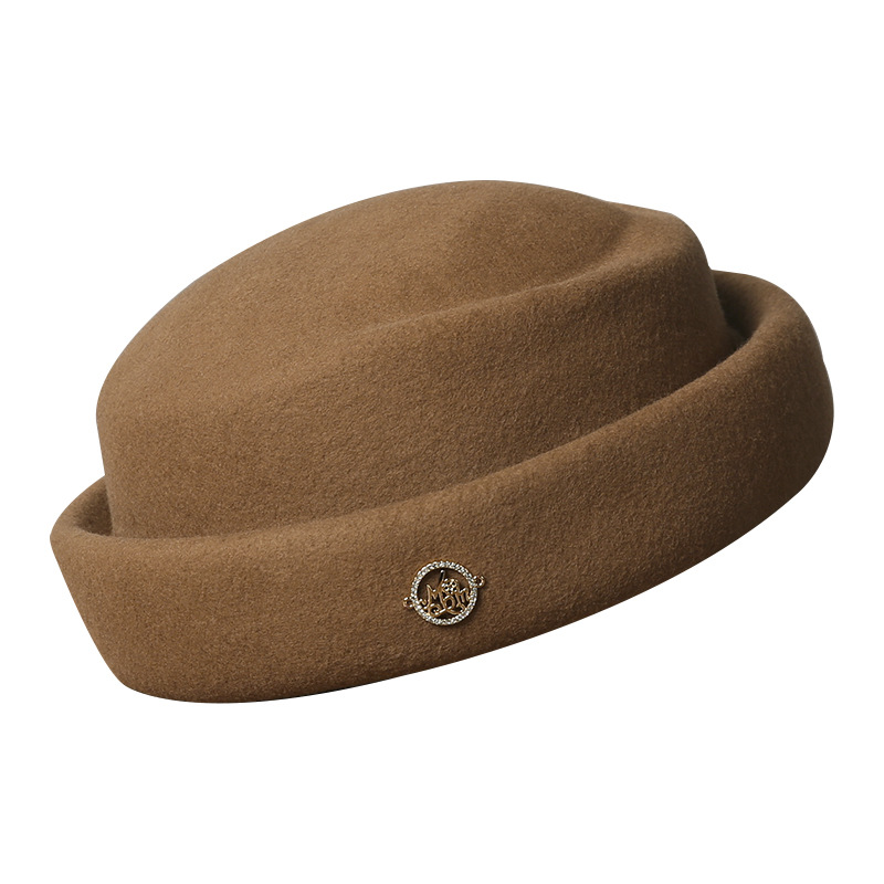 Mũ beret nữ len dạ Úc phong cách họa sĩ retro Anh — cơm trộn