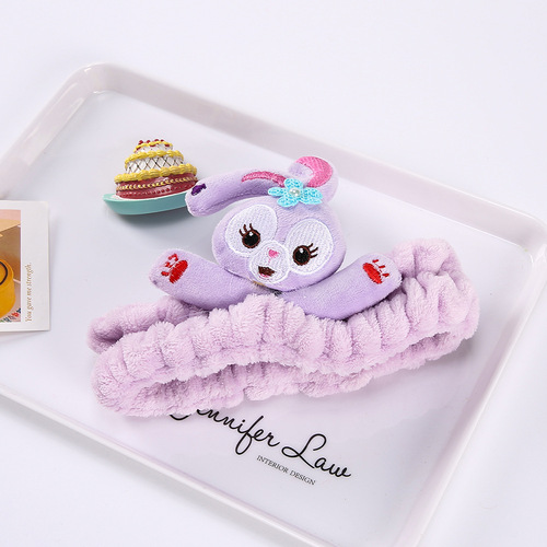 Korean Purple Star Dew Rabbit Doll Headband Yoga Sports Temperament Headband Plush Live Broadcast Hairband